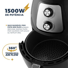 Air Fryer Fritadeira Sem Óleo BFR21P 1500W Britânia 4L Com Cesto Antiaderente e Timer 220V