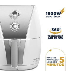 Air Fryer Fritadeira Sem Óleo BFR40BI 1500W Britânia 5L Com Cesto de Cerâmica Redstone 127V
