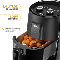 Air Fryer Fritadeira Sem Óleo PFR15PG Gourmet Black 1500W Philco Cesto Antiaderente 220V