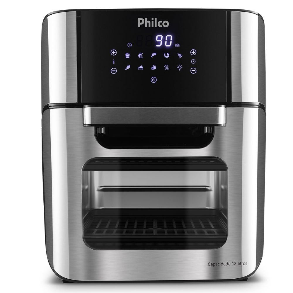 Air Fryer Fritadeira Sem Óleo PFR2200P Oven 1800W Philco 12L Cesto Antiaderente 220V