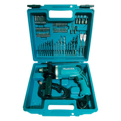 Furadeira de Impacto 16Mm 710W Com Punho Chave Mandril Maleta Kit Acessórios HP1630KX3 220V Makita