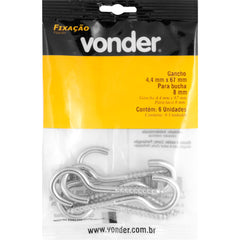 Gancho 4,4 mm x 67 mm com 6 peças  Vonder