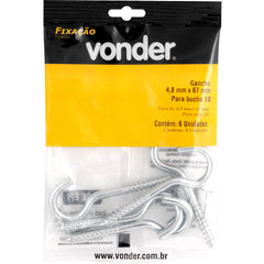 Gancho 4,8 mm x 67 mm com 6 peças  Vonder