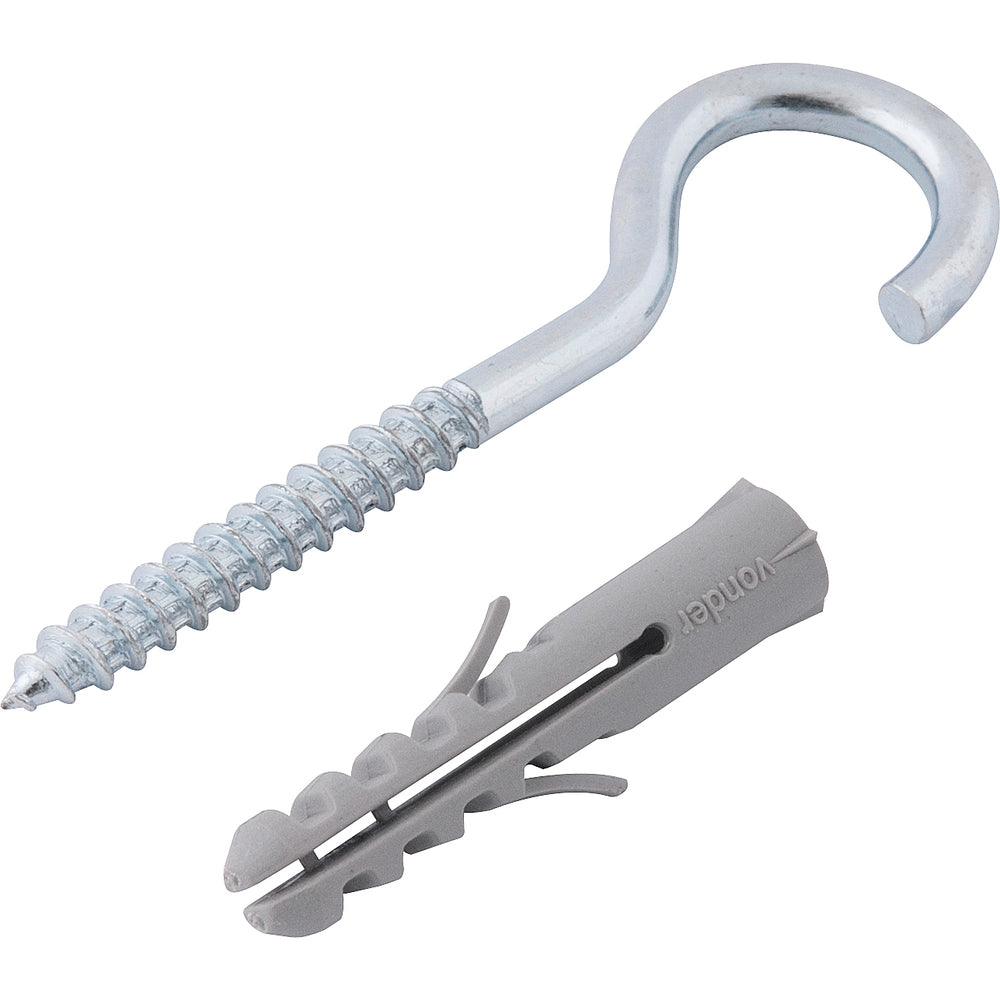 Gancho 4,8x70mm Bucha de Nylon 10mm G-10 6 Peças Vonder