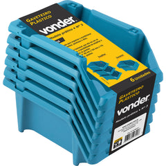 Gaveteiro plástico número 3 Azul com 6pçs Vonder