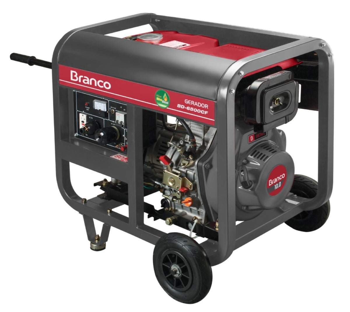 Gerador à Diesel 5,5Kva Monofásico Partida Elétrica BD6500 Branco