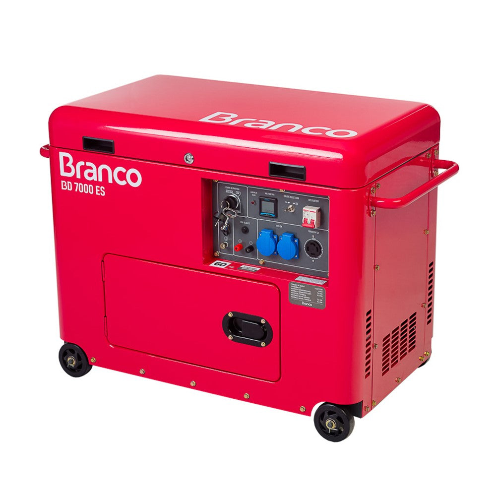 Gerador à Diesel Cabinado 7,0Kva Monofásico Partida Elétrica BD7000 ES Branco