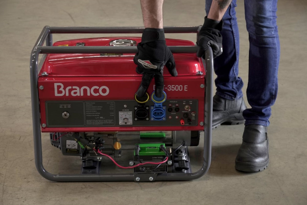 Gerador à Gasolina 3,5Kva Monofásico Partida Elétrica B4T-3500 Branco