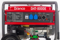 Gerador à Gasolina 6,5Kva Monofásico Partida Elétrica com AVR B4T-8000E Branco