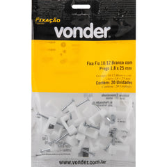 Grampo Fixa-Fio 10/12 Awg c/ Prego 1,8x25 c/ 20 peças Vonder