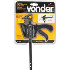 Grampo Tipo Sargento de Aperto Rápido 4" Ga 304 Vonder