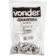 Graxeira curva 45gr 5/16" unf 24fpp com 10 peças Vonder