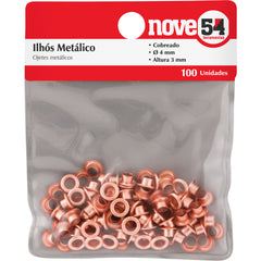 Ilhós metálico 4mm cobreado com 100 peças - Nove54