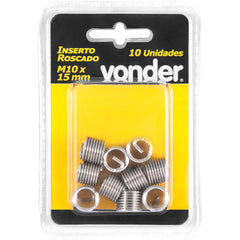 Inserto Roscado M10 x 15 mm com 10 peças Vonder