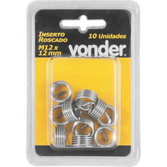 Inserto Roscado M12 x 12 mm com 10 peças Vonder