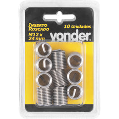 Inserto Roscado M12 x 24 mm com 10 peças Vonder