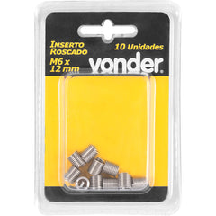 Inserto Roscado M6 x 12 mm com 10 peças Vonder