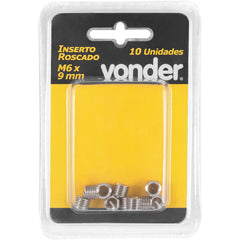 Inserto Roscado M6 x 9 mm com 10 peças Vonder