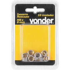 Inserto Roscado M8 x 8 mm com 10 peças Vonder