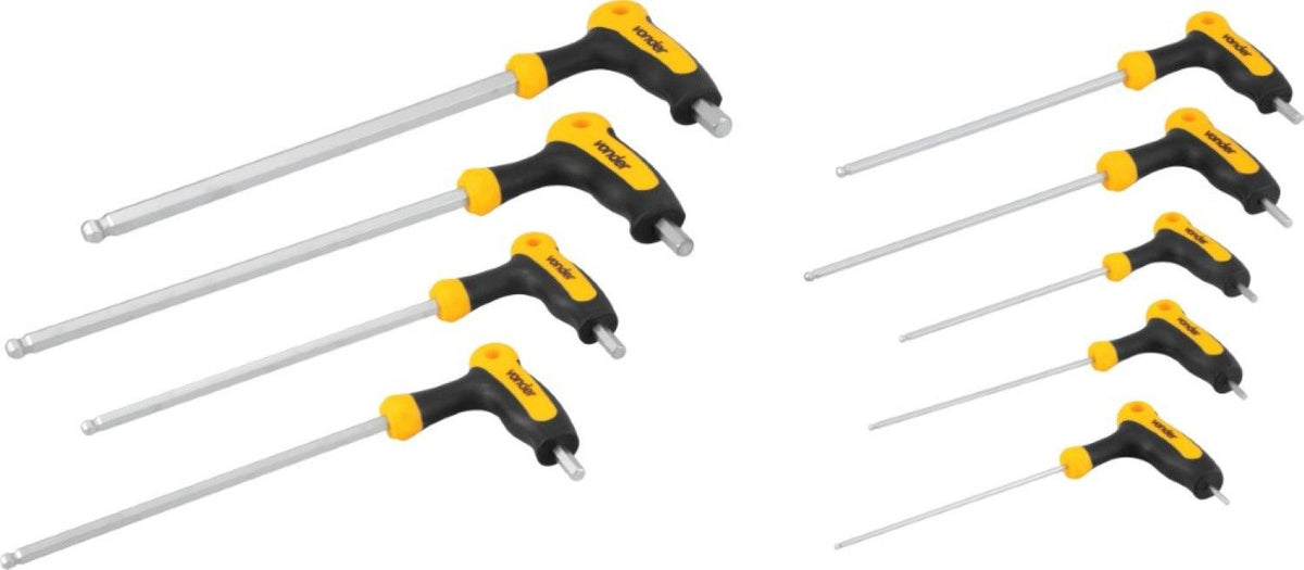 Jogo De Chaves Allen Abaulada Cabo T 2Mm A 10Mm Com 9 Peças Vonder