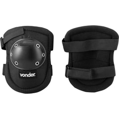 Joelheira De Proteção Com Velcro Preta Vonder