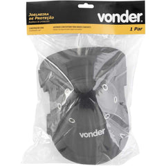 Joelheira De Proteção Com Velcro Preta Vonder