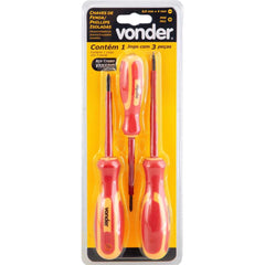 Jogo Chave Fenda e Phillips Isolada 3 Peças IEC60900 Vonder