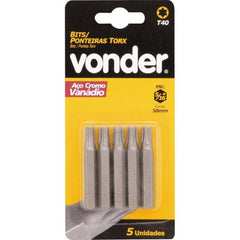 Jogo Bits/Ponteiras Fenda Enc 5/16'' 10x38mm 5 peças Vonder