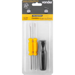 Jogo de Chaves de Fenda/Phillips Mini com 3 peças Vonder
