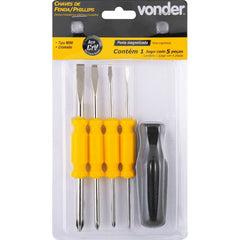 Jogo de Chaves de Fenda/Phillips Mini 5 peças Vonder