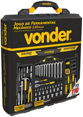 Jogo de Ferramentas com 110 peças para Mecânico Vonder