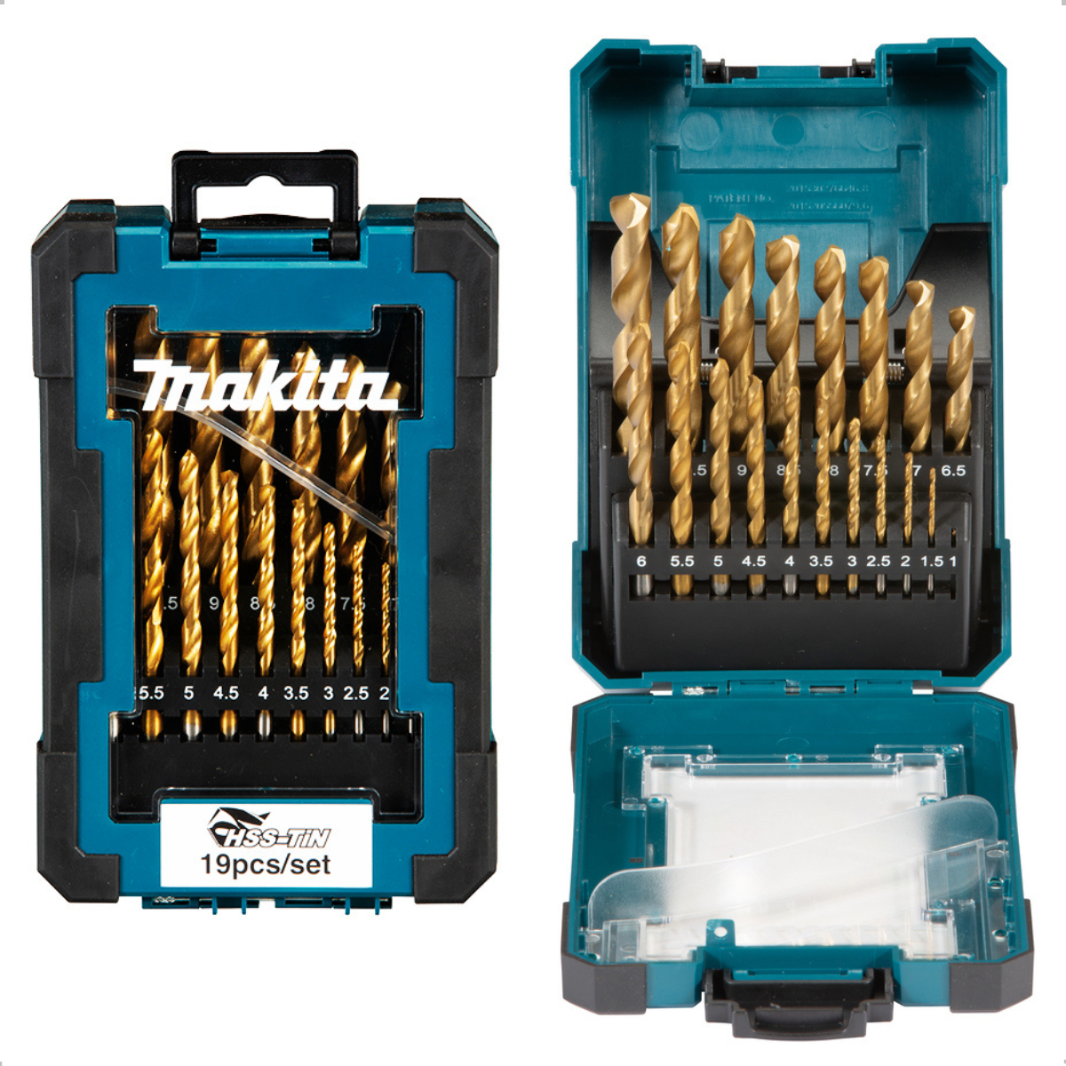 Jogo de Brocas HSS TIN 19 Peças (10 Estojos) D-72229-10 Makita