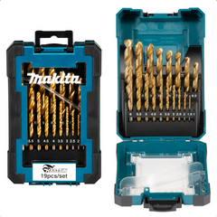 Jogo de Brocas HSS TIN 19 Peças (10 Estojos) D-72229-10 Makita