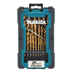 Jogo de Brocas HSS TIN 19 Peças (10 Estojos) D-72229-10 Makita