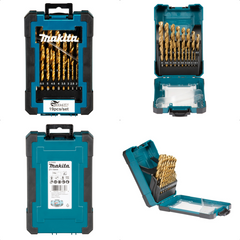 Jogo de Brocas HSS TIN 19 Peças (10 Estojos) D-72229-10 Makita