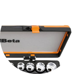 Jogo de Soquetes Estriados 1/2'' com 17 peças Catraca Reversível e Estojo Metálico 920B/C12X Beta