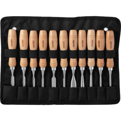 Jogo Formão Entalhar Madeira 11 peças Cabo Madeira Vonder