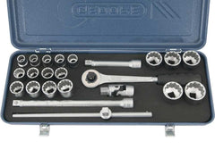 Jogo de Soquetes Estriados Unit Drive E Acessórios Encaixe 1/2'' 12mm à 32mm com 23 Peças D19Tmz Gedore