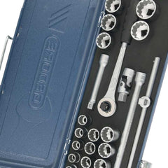 Jogo de Soquetes Estriados Unit Drive E Acessórios Encaixe 1/2'' 12mm à 32mm com 23 Peças D19Tmz Gedore