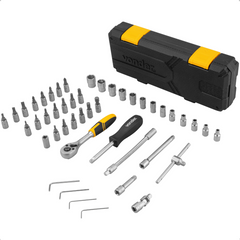 Jogo de Soquetes Sextavados Encaixe 1/4" 46 Peças Vonder