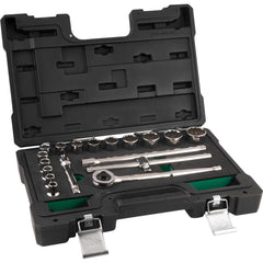 Jogo de Soquetes Estriados Encaixe 1/2'' 10mm à 32mm com 18 Peças Belzer