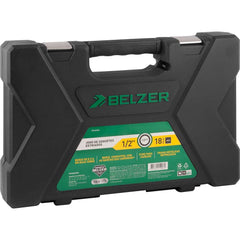 Jogo de Soquetes Estriados Encaixe 1/2'' 10mm à 32mm com 18 Peças Belzer