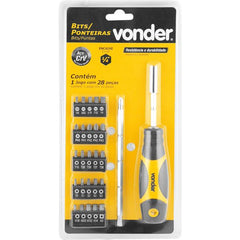 Jogo Bits/Ponteira Crv com 28 peças Enc 1/4 Vonder
