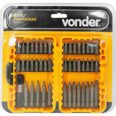 Jogo Bits/Ponteiras Crv com 46 peças Enc 1/4" Vonder