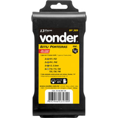 Jogo bits ponteiras 1/4" c/ 13 pç cromo vanádio bp389 Vonder