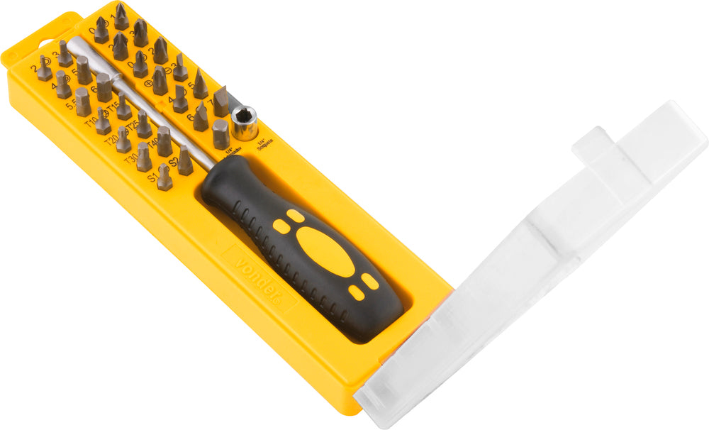 Jogo bits ponteiras 1/4" com 29 peças cromo vanádio Vonder