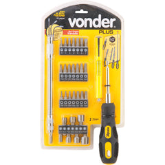 Jogo bits ponteiras 1/4" c/ 32 pç cromo vanádio Vonder Plus