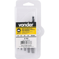 Jogo Broca 3 Pontas Aço Carbono 3 À 8mm Madeira 5 P Vonder