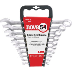 Jogo Chave Combinada 6-22mm Aço Carbono Com 10 Peças Suporte