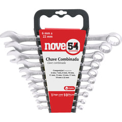 Jogo Chave Combinada 6-22mm Aço Carbono Com 10 Peças Suporte
